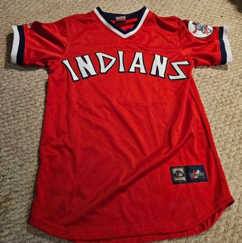 MENS Red GAYLORD PERRY Indians Baseball Jersey - Team-Style ADULT TOP